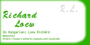 richard loew business card